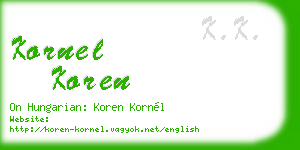 kornel koren business card